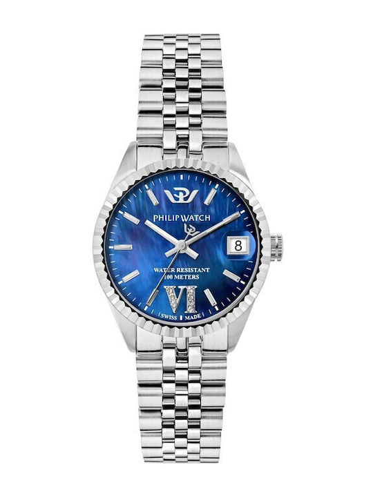 Philip Watch Caribe Womens Watch 31mm Battery with Silver Stainless Steel Bracelet