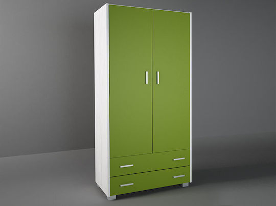 Ușă dublă Dulap cu 2 Sertare Verde 85x50x180cm