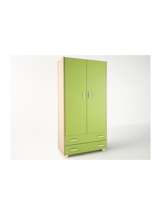 Zwei Türen Schrank mit 2 Schubladen Grün 50x50x180cm