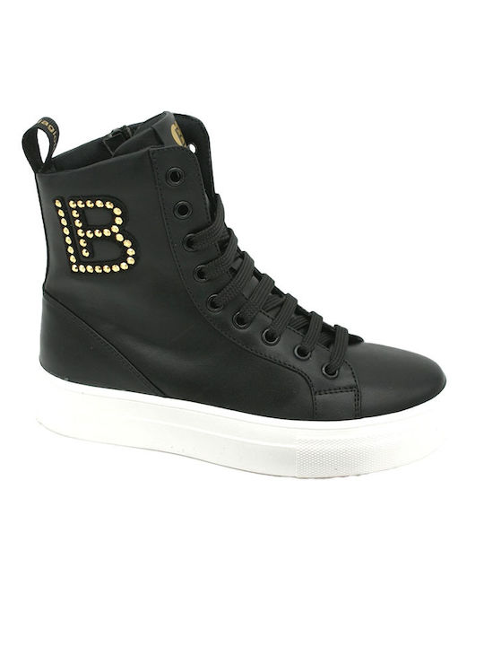 Leather Kids Boots with Zipper Black