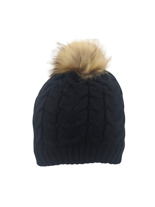 Kids Beanie Knitted Black