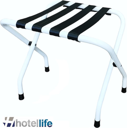 Metallic Foldable Hotel Luggage Rack White Foldable