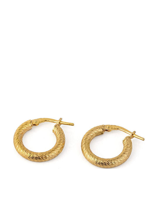 George Art Jewels Σκουλαρίκια Κρίκοι Πλεκτά Επιχρυσωμένα