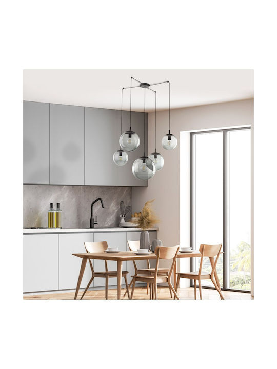 TK Lighting Hängelampe Gray für 5 Lampen E27 400x400cm.