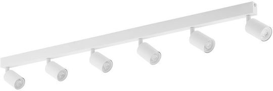 TK Lighting Spot with 6 Lights and with Socket GU10 in White Color