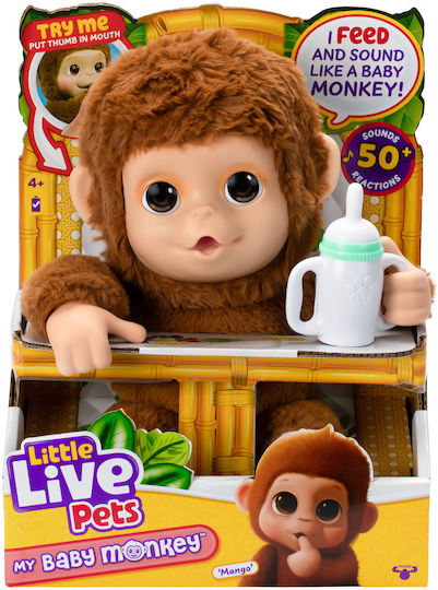 Moose Toys Plüsch Little Live Pets My Baby Monkey Mango 33 cm