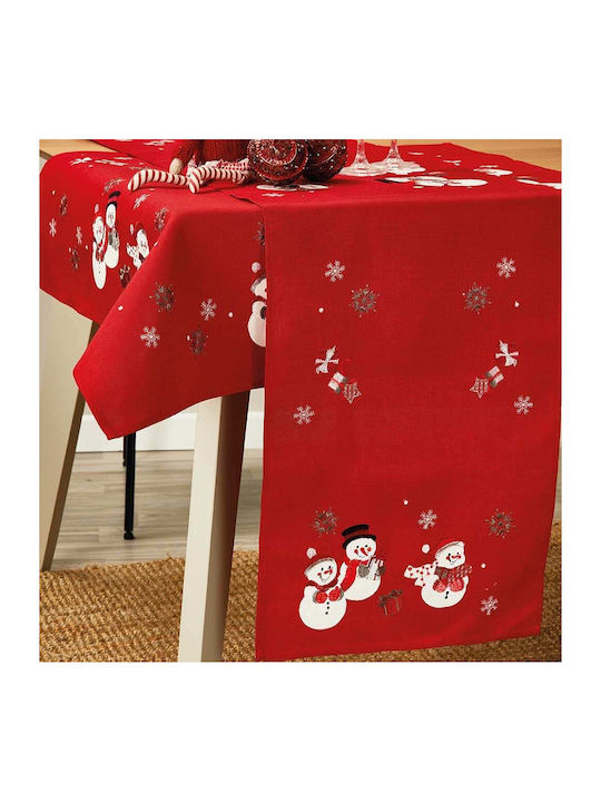 Whitegg Christmas Tablecloth Square Fabric Red L85xW85cm.