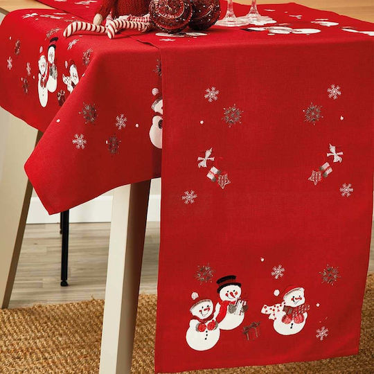 Whitegg Christmas Tablecloth Square Fabric Red L85xW85cm.