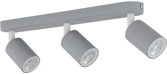 TK Lighting Τριπλό Σποτ με Ντουί GU10 σε Γκρι Χρώμα