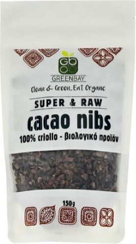 Green Bay Βιολογικοί Σπόροι Κακάο Ωμοί Ψίχα 150gr