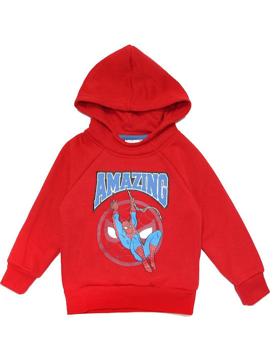 Kinder-Sweatshirt mit Kapuze und Taschen Red