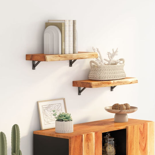 Wandregal Live Edge Braun 60x20x3.8cm