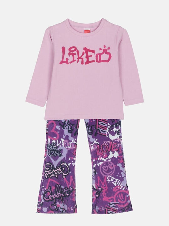 Joyce Kids Set with Pants Pinklila 2 Pieces