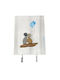 Wooden Wall Key Hook Pair on Bench with Balloons 2 Hooks 11x15.5cm