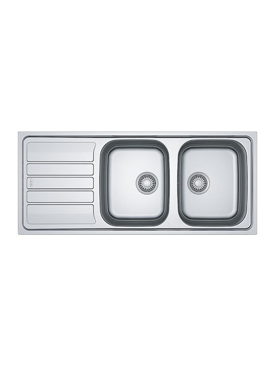 Franke Flash Ένθετος Νεροχύτης Inox Σατινέ Μ116xΠ50cm Ασημί