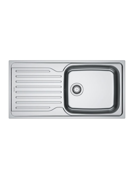 Franke Antea Azn 611-100 Ένθετος Νεροχύτης Inox Σατινέ Μ100xΠ50cm Ασημί