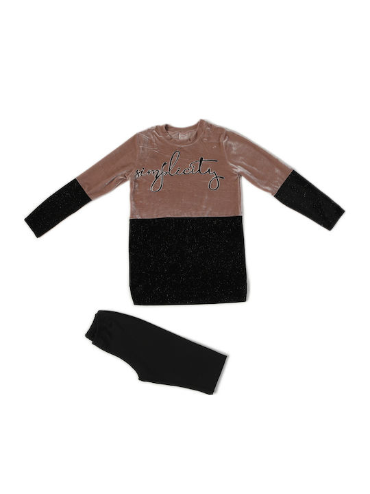 Kinder-Set mit Leggings Winter 2Stück Schwarz