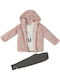 Kinder-Set mit Leggings & Jacke Winter 3Stück Rosa