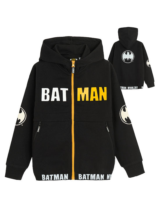 Kids Cardigan Sweatshirt with Hood Black