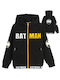 Kids Cardigan Sweatshirt with Hood Black