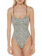 One-Piece Swimsuit Animal Print Black