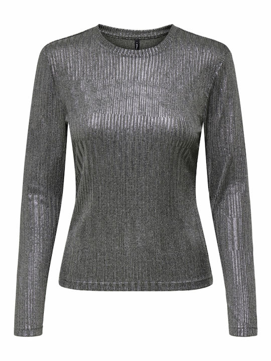 Only Women's Blouse Long Sleeve Silver