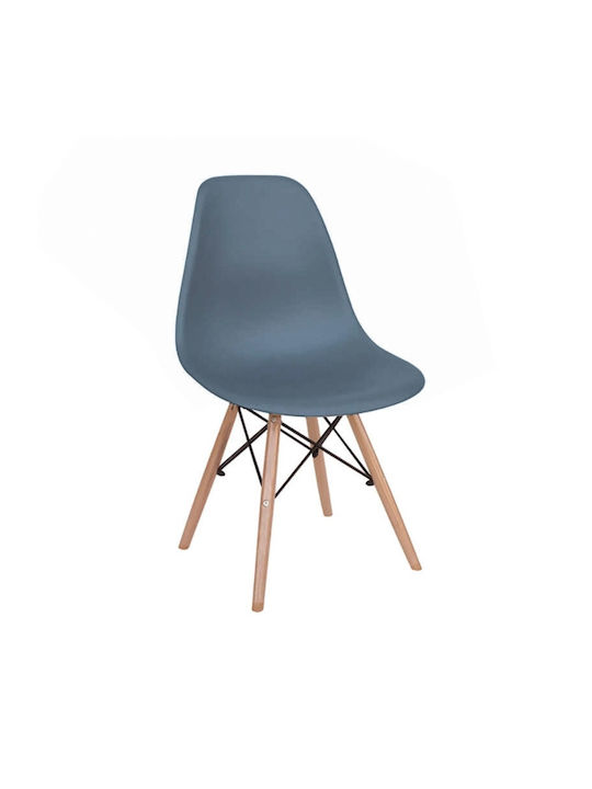 Loft Καρέκλες Τραπεζαρίας Ξύλινες Γκρι 4τμχ 46x52x43εκ.