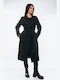 Damen black Mantel mit Gürtel