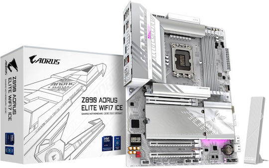 Gigabyte Aorus Elite Wifi 7 ICE Z890 Дънна платка ATX с Intel 1851 Сокет