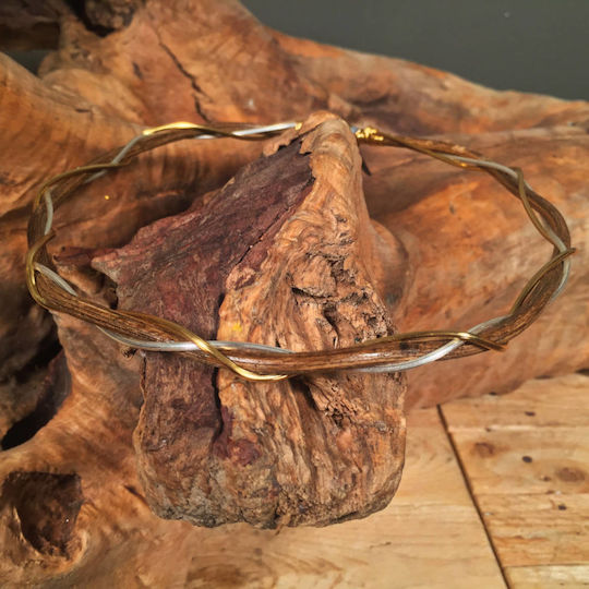 Vintage Hochzeitskronen Geflochten Drei Stäbe Holz Versilbert & Vergoldet