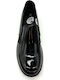Patent Leather Women's Moccasins in Black Color