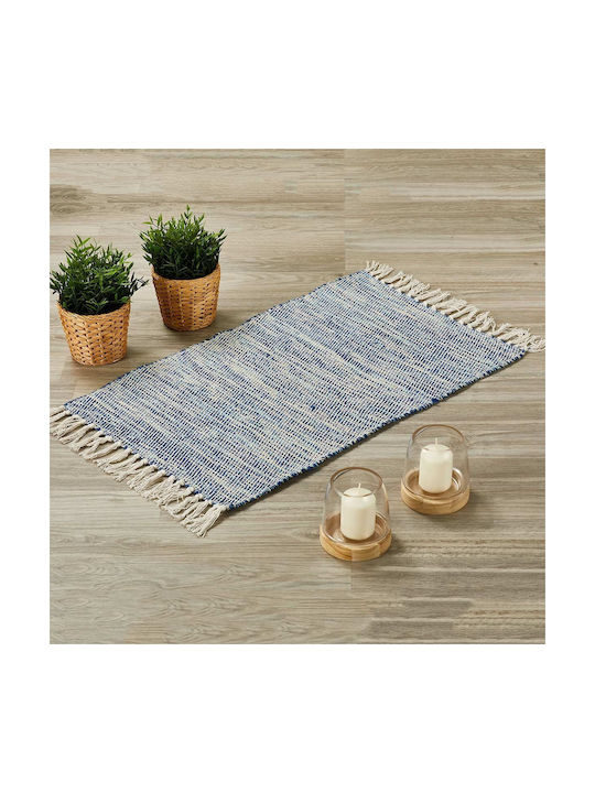 Whitegg Πατ62 Χαλί Ορθογώνιο Βαμβακερό Blue 50x80cm
