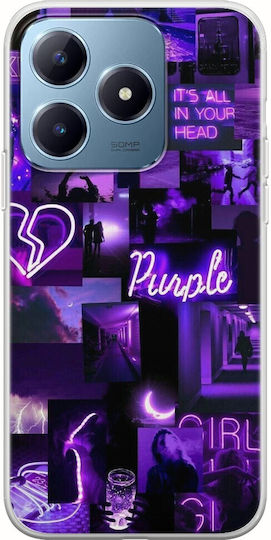 Aesthetic Purple Realme C63 Flexible TPU Transparent Silicone