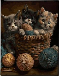 Diamond Mosaic Kittens in a Basket