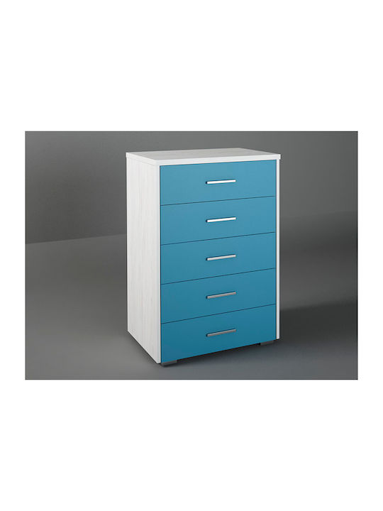 Kids Chest of Drawers Blue / White with 5 Drawe...