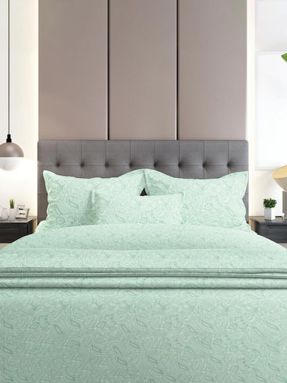 Sunshine Set Dublu 4buc 150x205+30cm cu Elastic Flannel 2040 Aqua