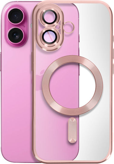 Avizar Case Magsafe Iphone 16 Silicone Contour Chrome Rose Gold