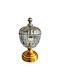 Karvounis Vintage Glass Sweet Jar with Lid and Foot Gold 26x14cm