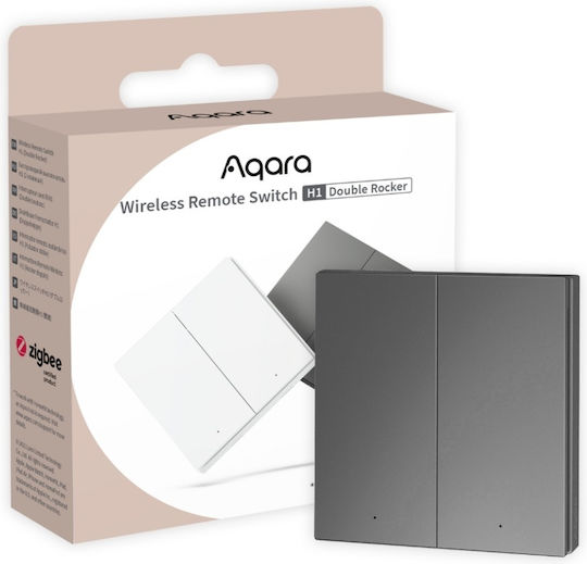 Aqara Wireless Remote Switch H1 Grey Wireless Wall Switch 2 Buttons Wrs-r02