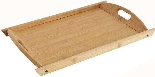 Bamboo Serviertablett Mit Griffen 51 Cm Braune