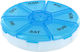 Round Cute Organizer Medications Vitamins Supplements A Week Pufo Pill 9 Cm Blue