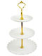 3-tiered Puffo Cookies Fruit Stand Cakes Desserts Fruits Appetizers 34 X 27 Cm White