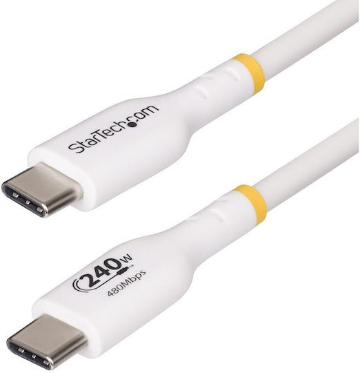 StarTech USB 2.0 Kabel USB-C männlich - USB-C 240W PD Weiß 1m USB2EPR1MW