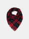Triangular Plaid Scarf Red Red