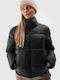 Κοντό Γυναικείο Puffer Μπουφάν για Χειμώνα Deep Black