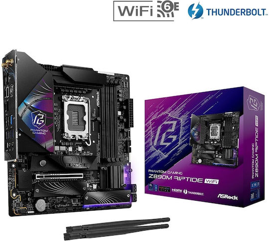ASRock Phantom Gaming Z890M Riptide WiFi Motherboard Micro ATX with Intel 1851 Socket