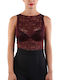 Frauen Bodysuit mit Spitze Bordeaux