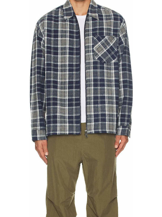 The Hundreds Long Sleeve Overshirt Checked Blue