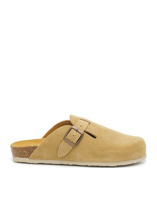 Plakton Leather Winter Women's Slippers Brown
