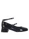 Pumps mit Riemchen & flacher Absatz Schwarz